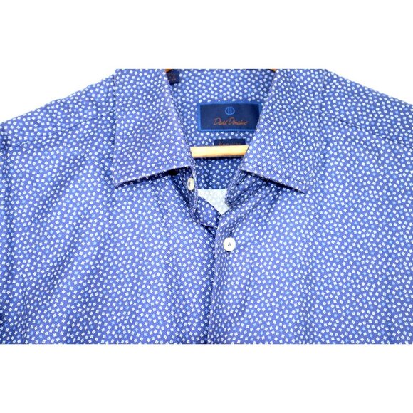 David Donahue Men’s Shirt Blue Cotton Long Sleeves Business Preppy Classic - Picture 7 of 8